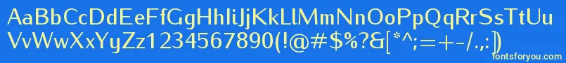 IwonamediumRegular Font – Yellow Fonts on Blue Background