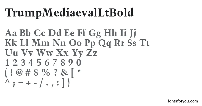 Schriftart TrumpMediaevalLtBold – Alphabet, Zahlen, spezielle Symbole