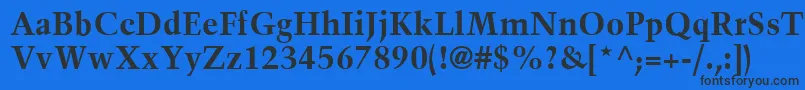 フォントTrumpMediaevalLtBold – 黒い文字の青い背景