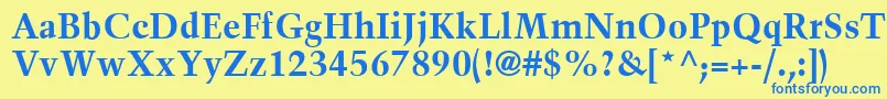 TrumpMediaevalLtBold Font – Blue Fonts on Yellow Background