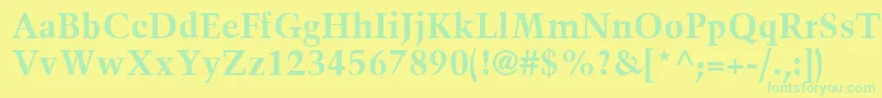 Police TrumpMediaevalLtBold – polices vertes sur fond jaune