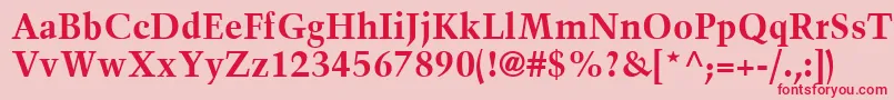TrumpMediaevalLtBold Font – Red Fonts on Pink Background