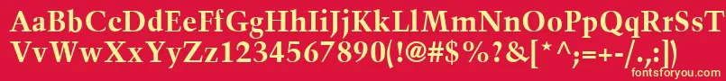 Шрифт TrumpMediaevalLtBold – жёлтые шрифты на красном фоне