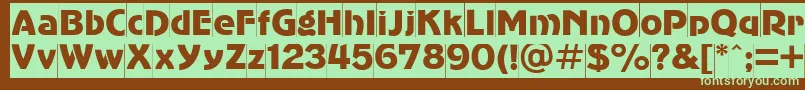 Agc85C-fontti – vihreät fontit ruskealla taustalla