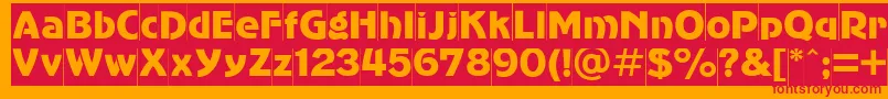 Agc85C Font – Red Fonts on Orange Background