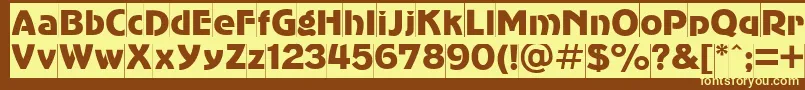 Agc85C-fontti – keltaiset fontit ruskealla taustalla