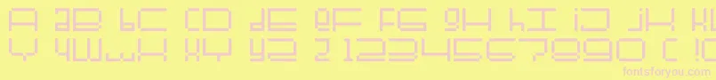 Fonte Fullerbtmp – fontes rosa em um fundo amarelo