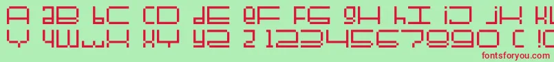 Fullerbtmp Font – Red Fonts on Green Background