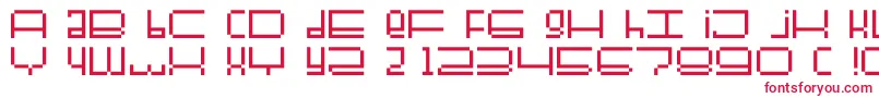 フォントFullerbtmp – 白い背景に赤い文字