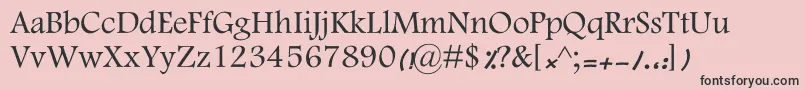 フォントKFarnaz – ピンクの背景に黒い文字