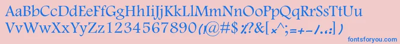 フォントKFarnaz – ピンクの背景に青い文字