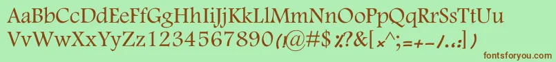 KFarnaz Font – Brown Fonts on Green Background