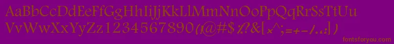 フォントKFarnaz – 紫色の背景に茶色のフォント
