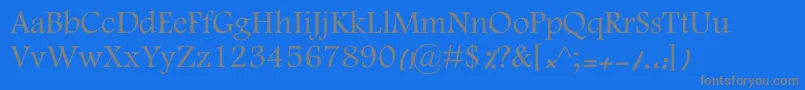 フォントKFarnaz – 青い背景に灰色の文字