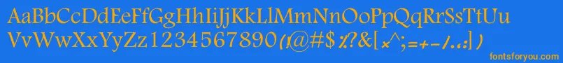 KFarnaz Font – Orange Fonts on Blue Background