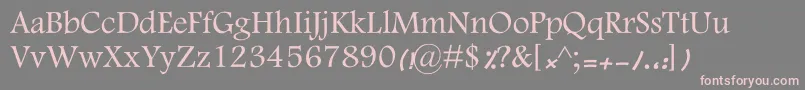 KFarnaz-fontti – vaaleanpunaiset fontit harmaalla taustalla