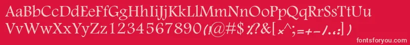 KFarnaz-fontti – vaaleanpunaiset fontit punaisella taustalla
