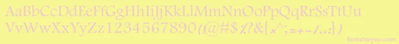 KFarnaz Font – Pink Fonts on Yellow Background