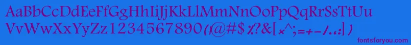 KFarnaz Font – Purple Fonts on Blue Background