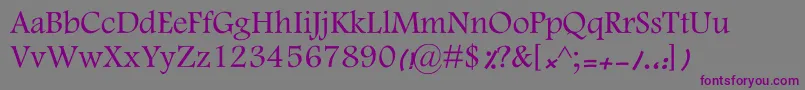 KFarnaz-fontti – violetit fontit harmaalla taustalla