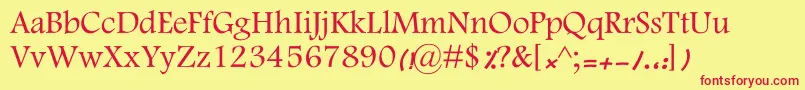 KFarnaz Font – Red Fonts on Yellow Background