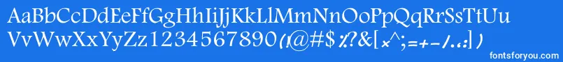 KFarnaz-Schriftart – Weiße Schriften auf blauem Hintergrund