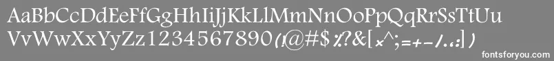 フォントKFarnaz – 灰色の背景に白い文字