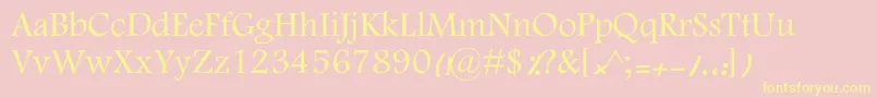 KFarnaz-fontti – keltaiset fontit vaaleanpunaisella taustalla