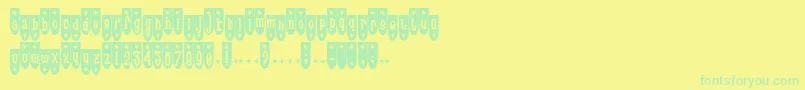 PopuluxeTrink Font – Green Fonts on Yellow Background