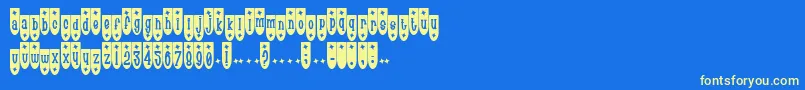 PopuluxeTrink Font – Yellow Fonts on Blue Background