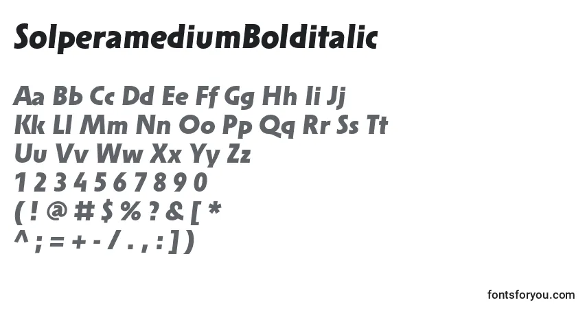 Czcionka SolperamediumBolditalic – alfabet, cyfry, specjalne znaki