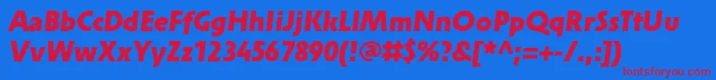 フォントSolperamediumBolditalic – 赤い文字の青い背景