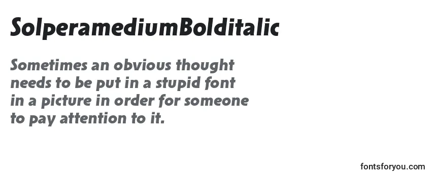 SolperamediumBolditalic Font