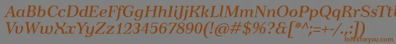 TusartextItalic Font – Brown Fonts on Gray Background