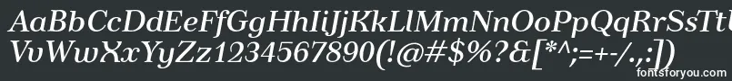 TusartextItalic-fontti – valkoiset fontit mustalla taustalla