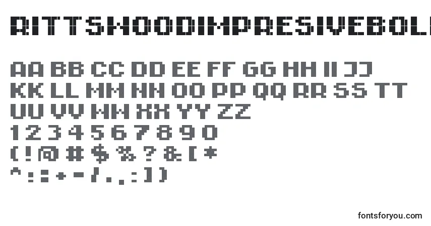 Schriftart RittswoodimpresiveBold – Alphabet, Zahlen, spezielle Symbole
