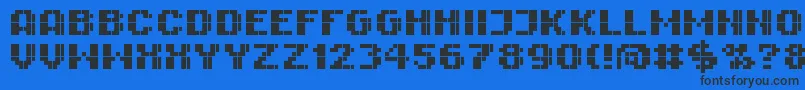 フォントRittswoodimpresiveBold – 黒い文字の青い背景