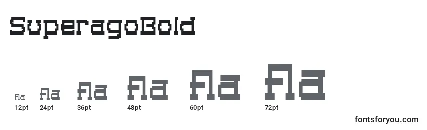 Размеры шрифта SuperagoBold