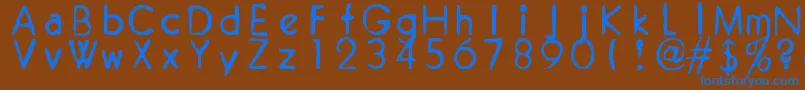 フォントZaiRoyalvoguetypewriter1929 – 茶色の背景に青い文字