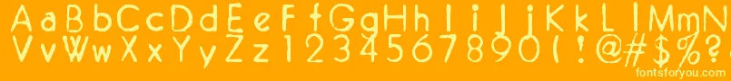 ZaiRoyalvoguetypewriter1929 Font – Yellow Fonts on Orange Background