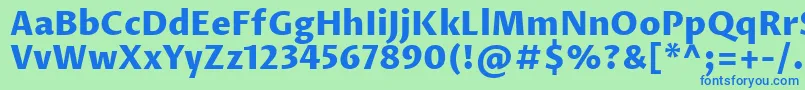 ProzalibreExtrabold Font – Blue Fonts on Green Background