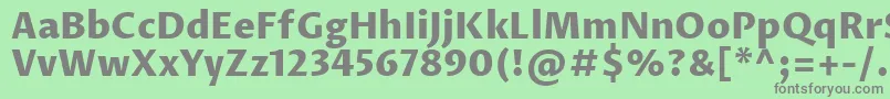 フォントProzalibreExtrabold – 緑の背景に灰色の文字