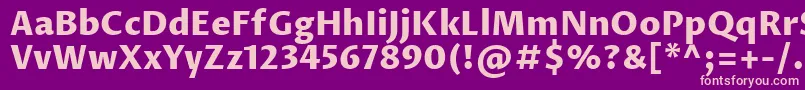 Fonte ProzalibreExtrabold – fontes rosa em um fundo violeta