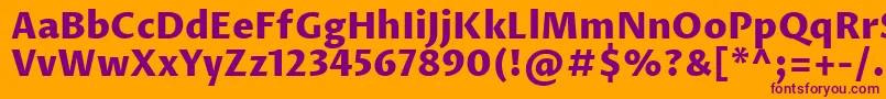 ProzalibreExtrabold-Schriftart – Violette Schriften auf orangefarbenem Hintergrund
