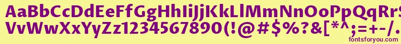 ProzalibreExtrabold Font – Purple Fonts on Yellow Background