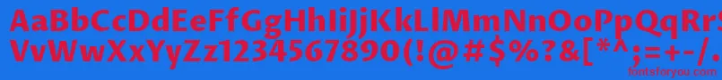 ProzalibreExtrabold Font – Red Fonts on Blue Background