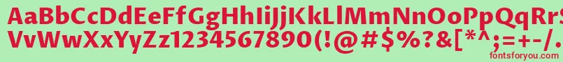 ProzalibreExtrabold Font – Red Fonts on Green Background