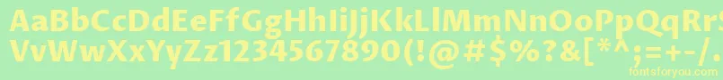 ProzalibreExtrabold Font – Yellow Fonts on Green Background