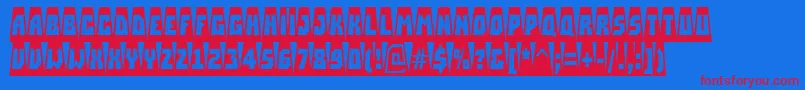 ASimplercmctabvBold Font – Red Fonts on Blue Background