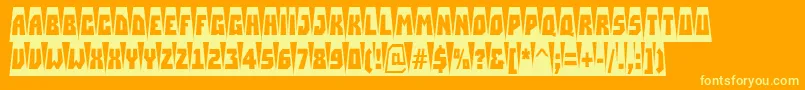 ASimplercmctabvBold-Schriftart – Gelbe Schriften auf orangefarbenem Hintergrund